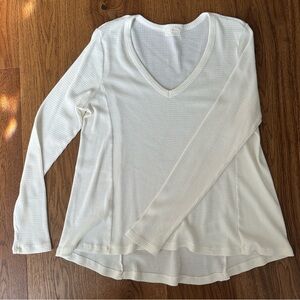 t.la by Anthropologie Vicky Waffle Knit Top, Ivory, Medium